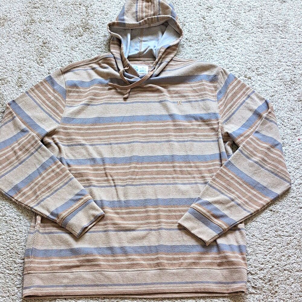 Hurley Hoodie Mens Large Striped Pullover Surf Skate Knit Sweatshirt L